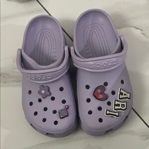 CROCS  Lavender Clogs with Fun Charms
